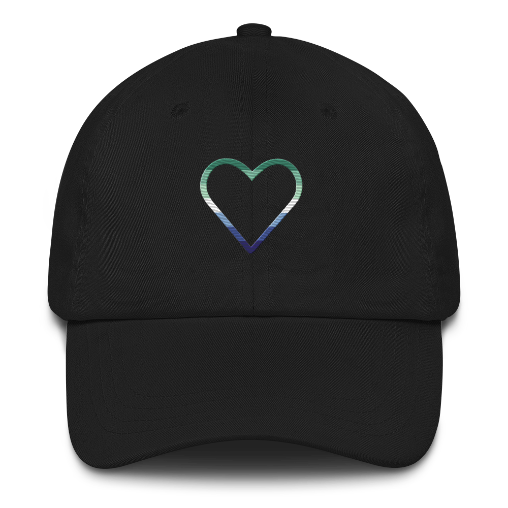 Gay Pride Heart Hat: Embroidered Pride Cap