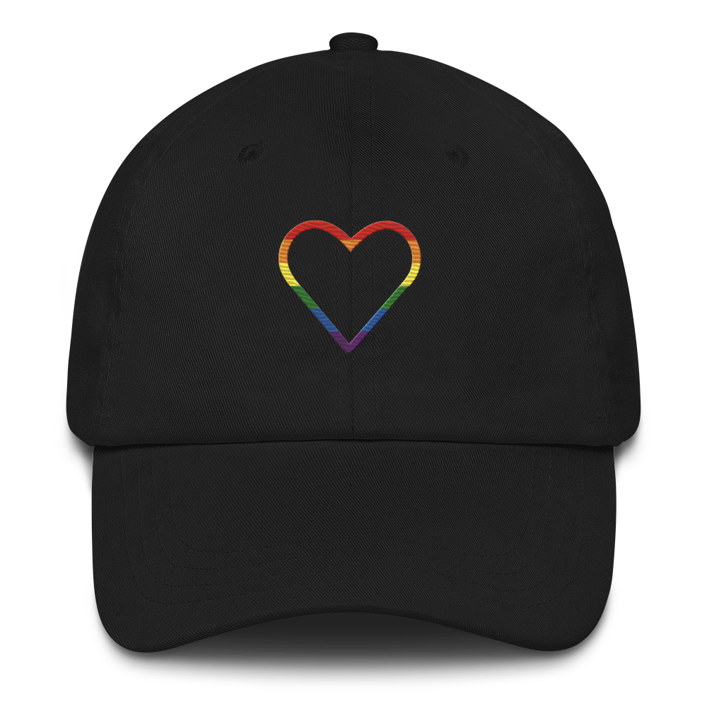 Pride Heart Hat: Embroidered Pride Cap