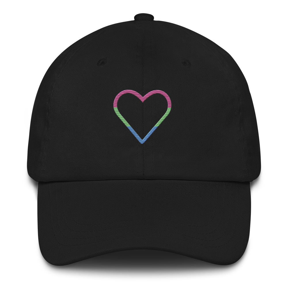Polysexual Heart Hat: Embroidered Pride Cap