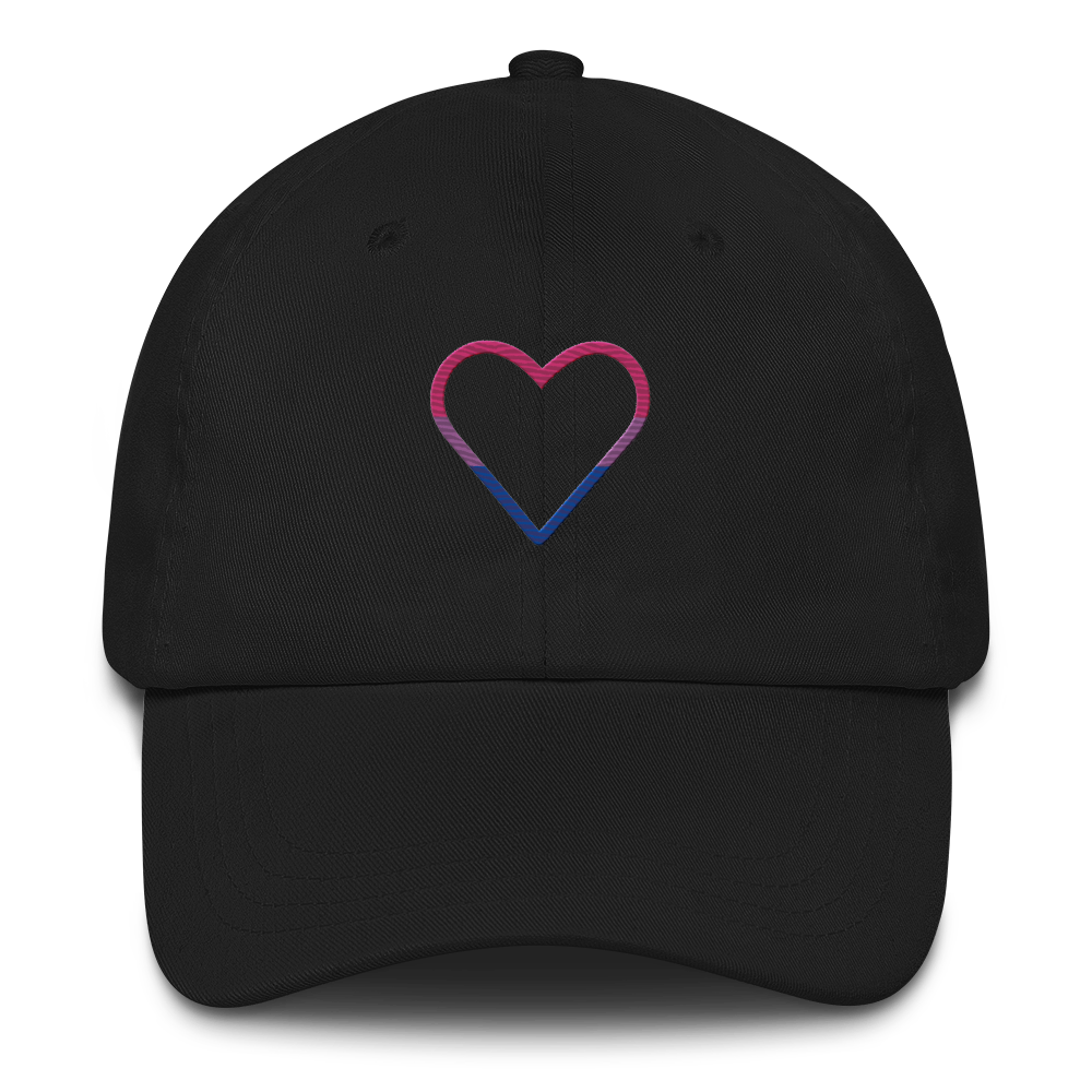 Bisexual Heart Hat: Embroidered Pride Cap