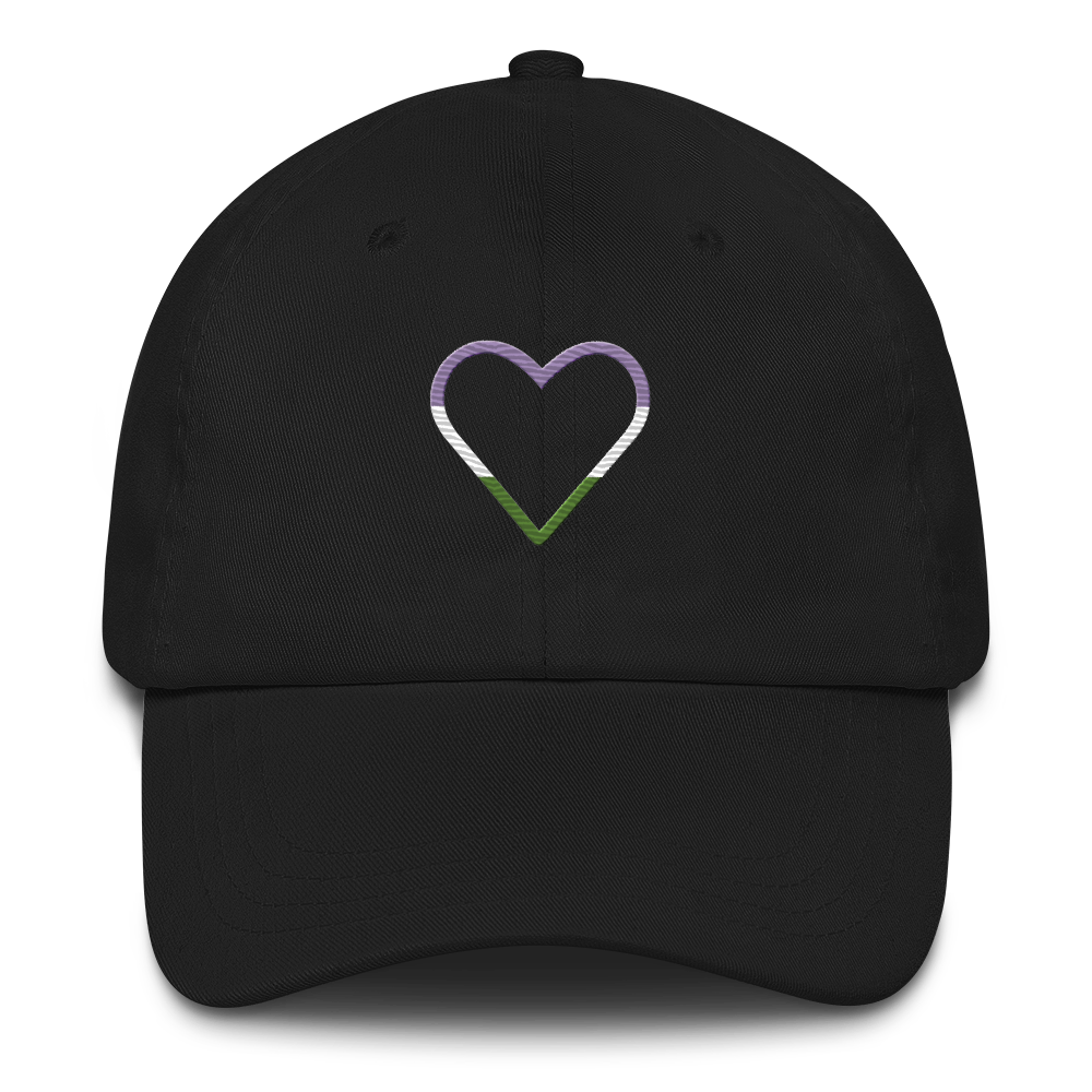 Genderqueer Heart Hat: Embroidered Pride Cap