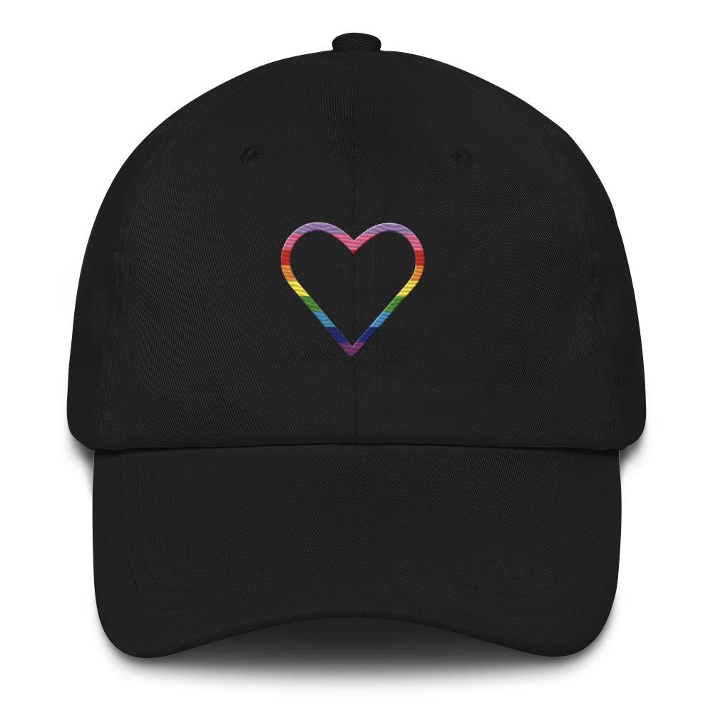 Gilbert Baker Pride Heart Hat: Embroidered Pride Cap