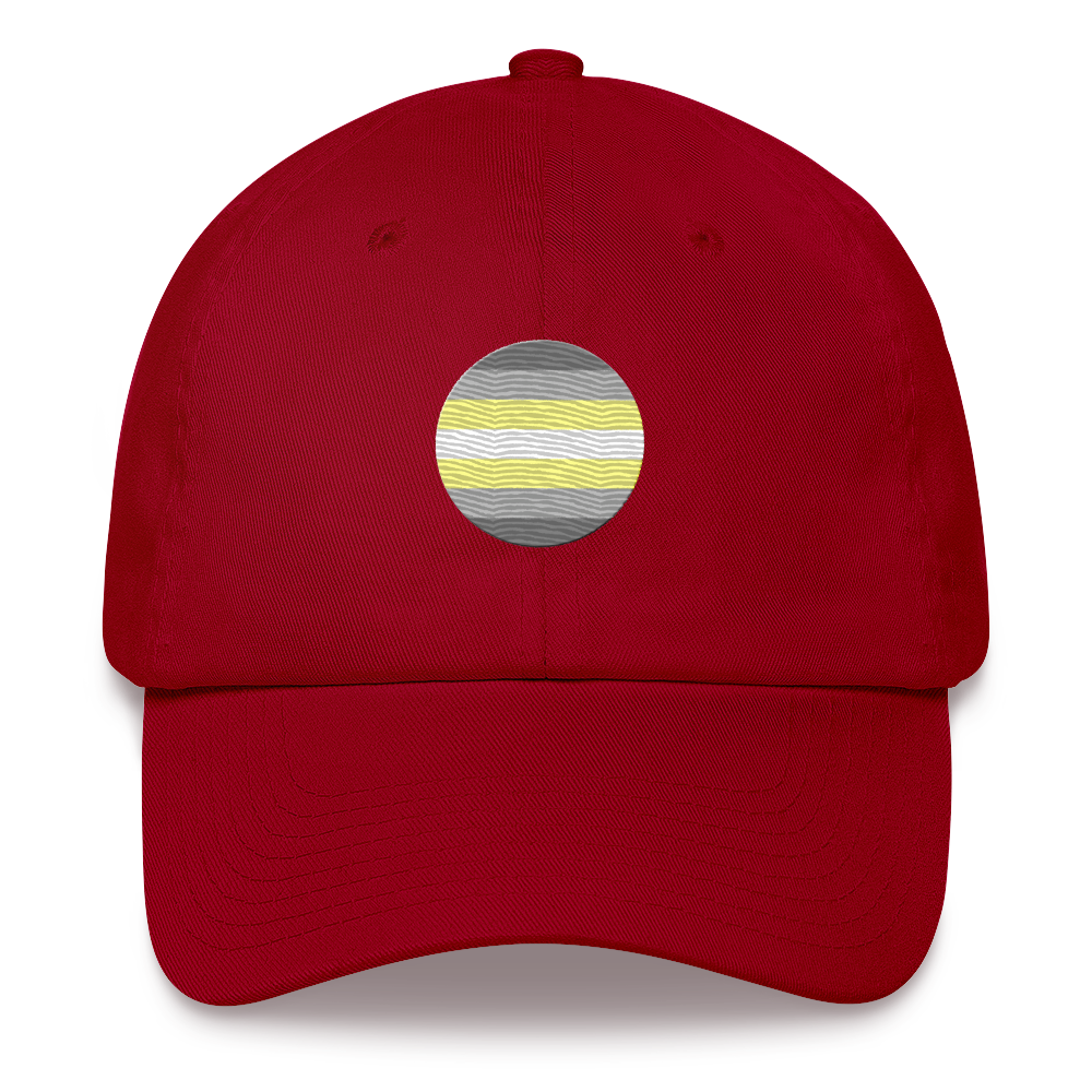 Demigender Flag Embroidered Circle Cap: Celebratory LGBTQ+ Pride Design