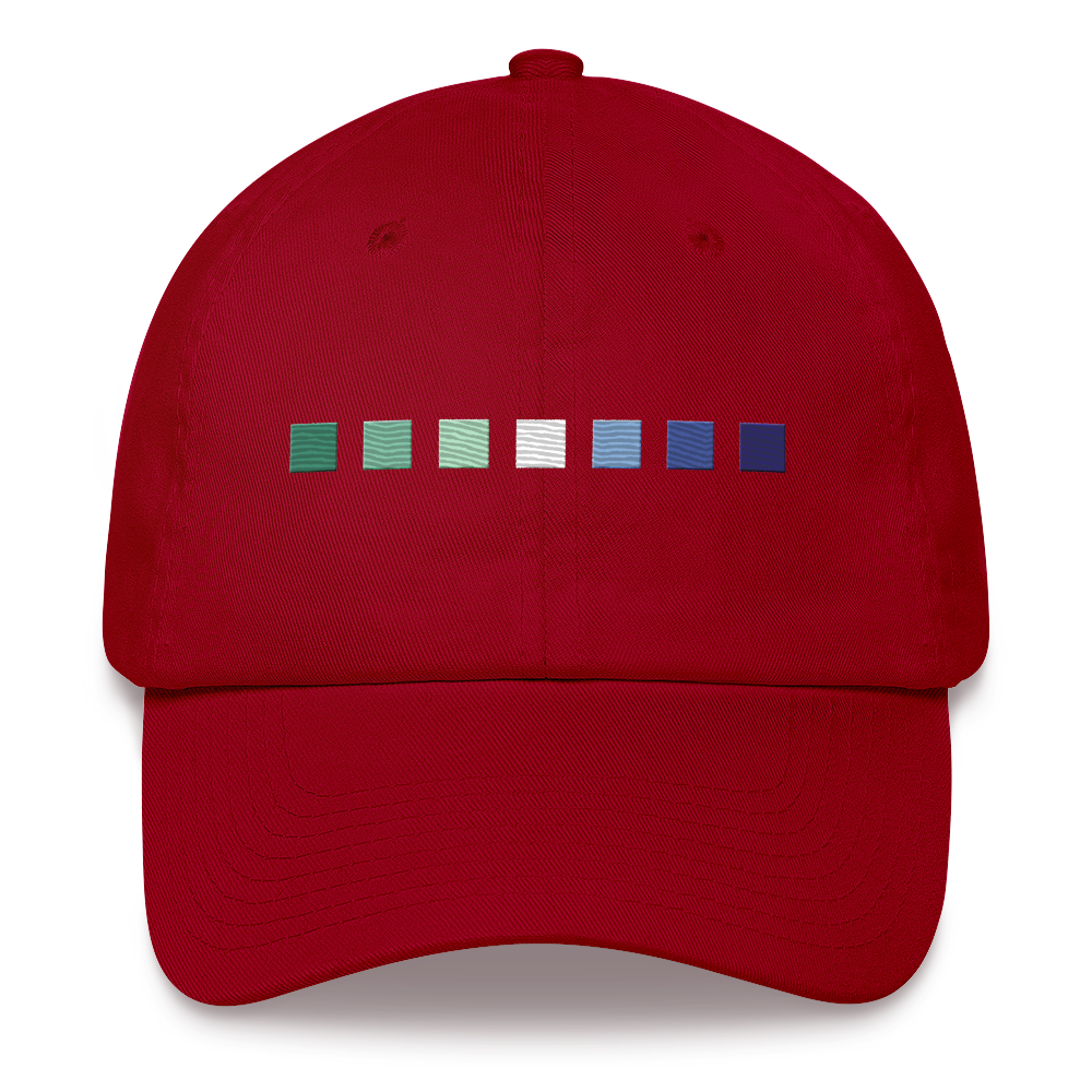 Embroidered Gay Pride Hat: Pride Flag Horizontal Square Design