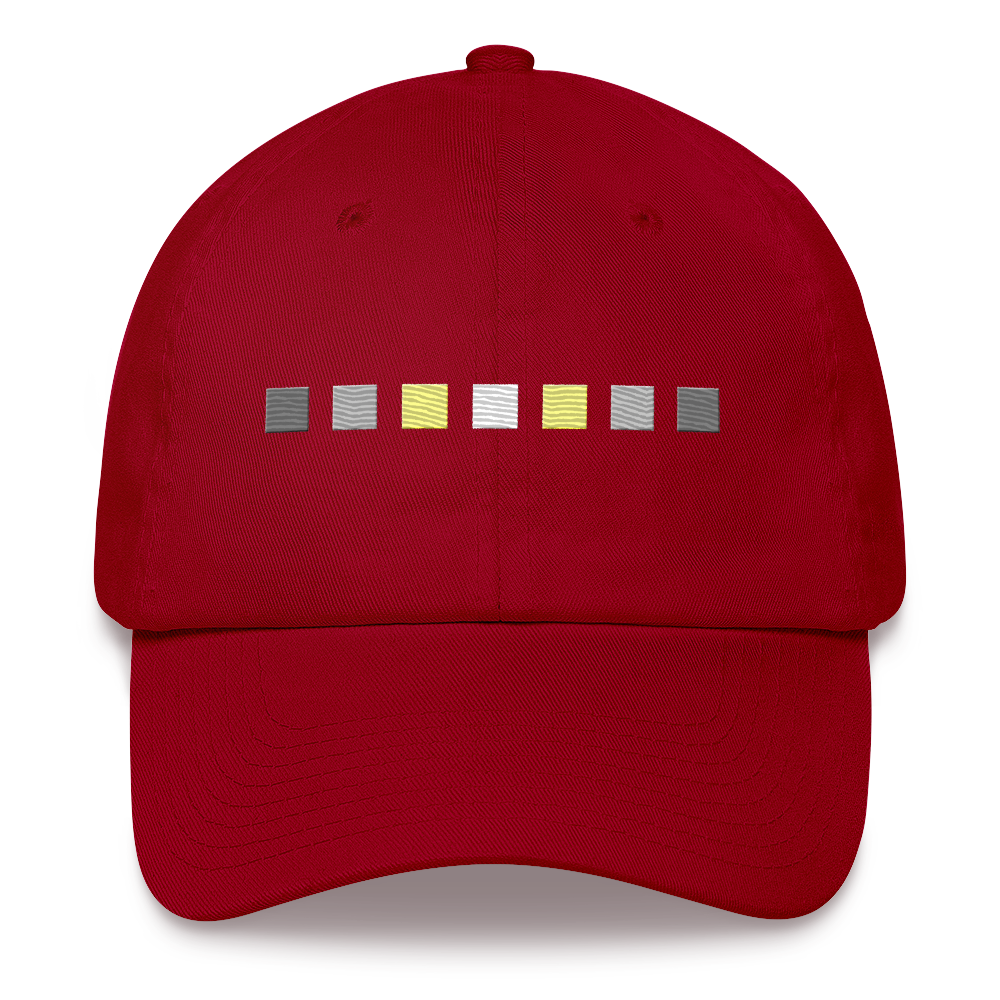 Embroidered Demigender Hat: Pride Flag Horizontal Square Design