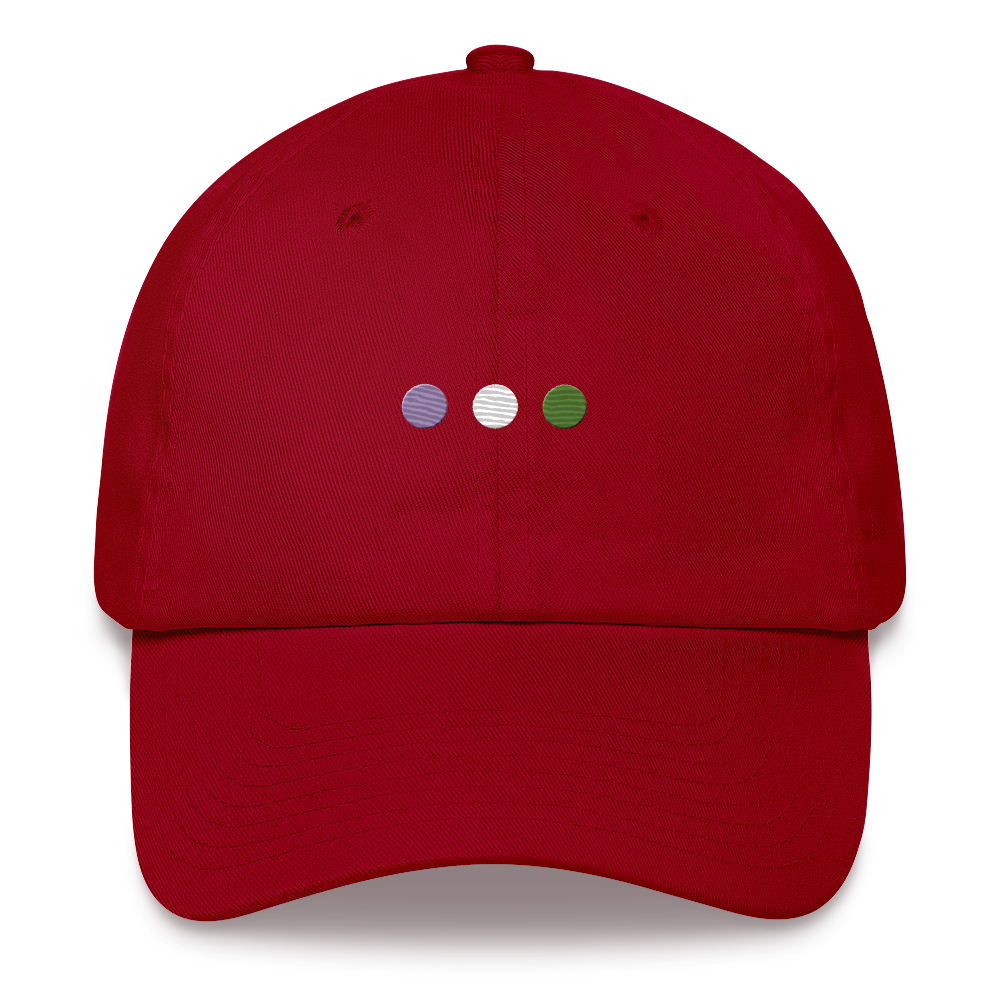 Embroidered Genderqueer Hat: Pride Flag Horizontal Circle Design