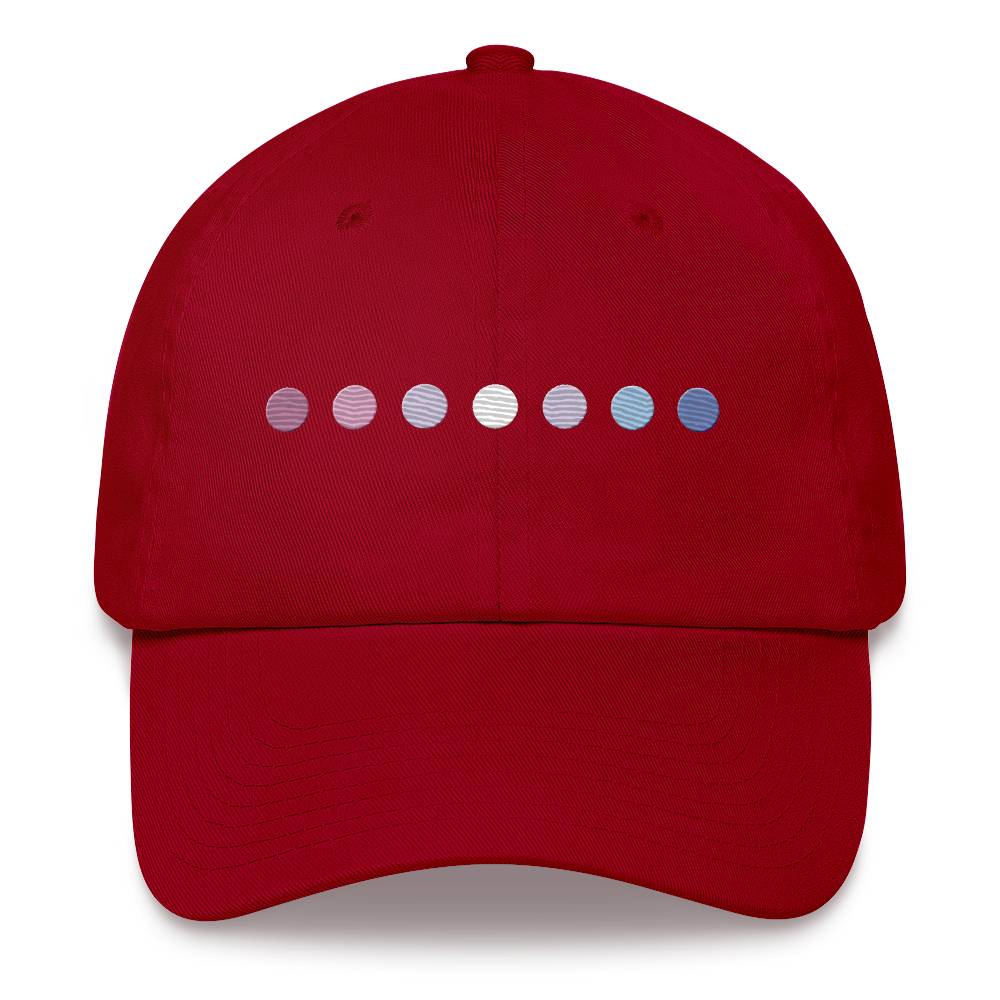 Embroidered Bigender Hat: Pride Flag Horizontal Circle Design