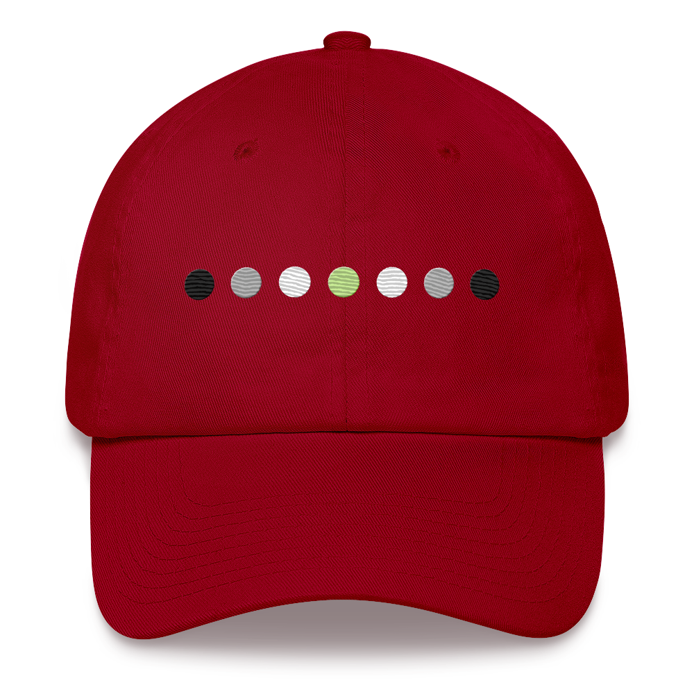 Embroidered Agender Hat: Pride Flag Horizontal Circle Design