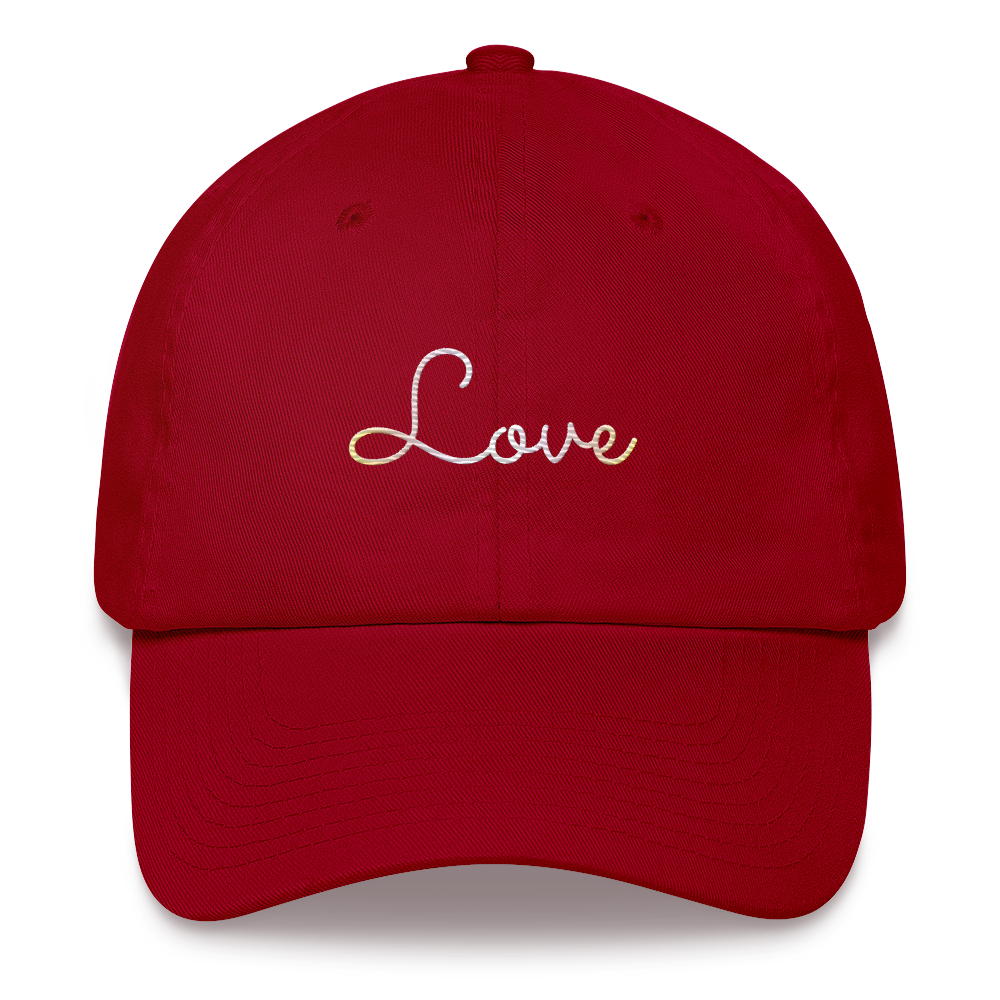Pangender Love Script Hat: Elegantly Embroidered Pride Cap