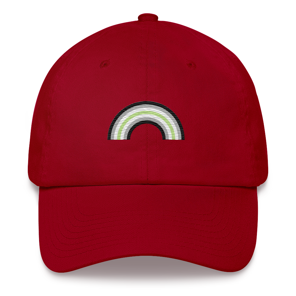 Embroidered Agender Rainbow Hat: Pride Flag LGBTQ+ Design
