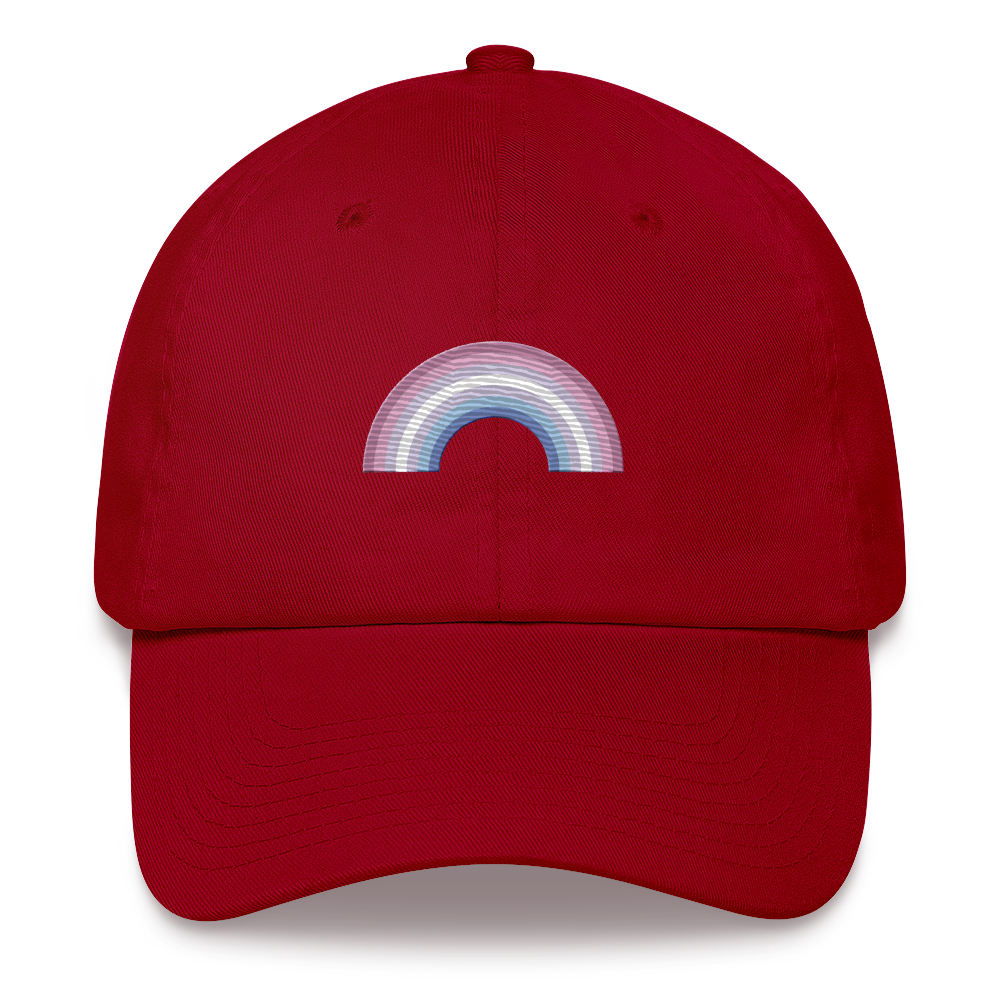 Embroidered Bigender Rainbow Hat: Pride Flag LGBTQ+ Design