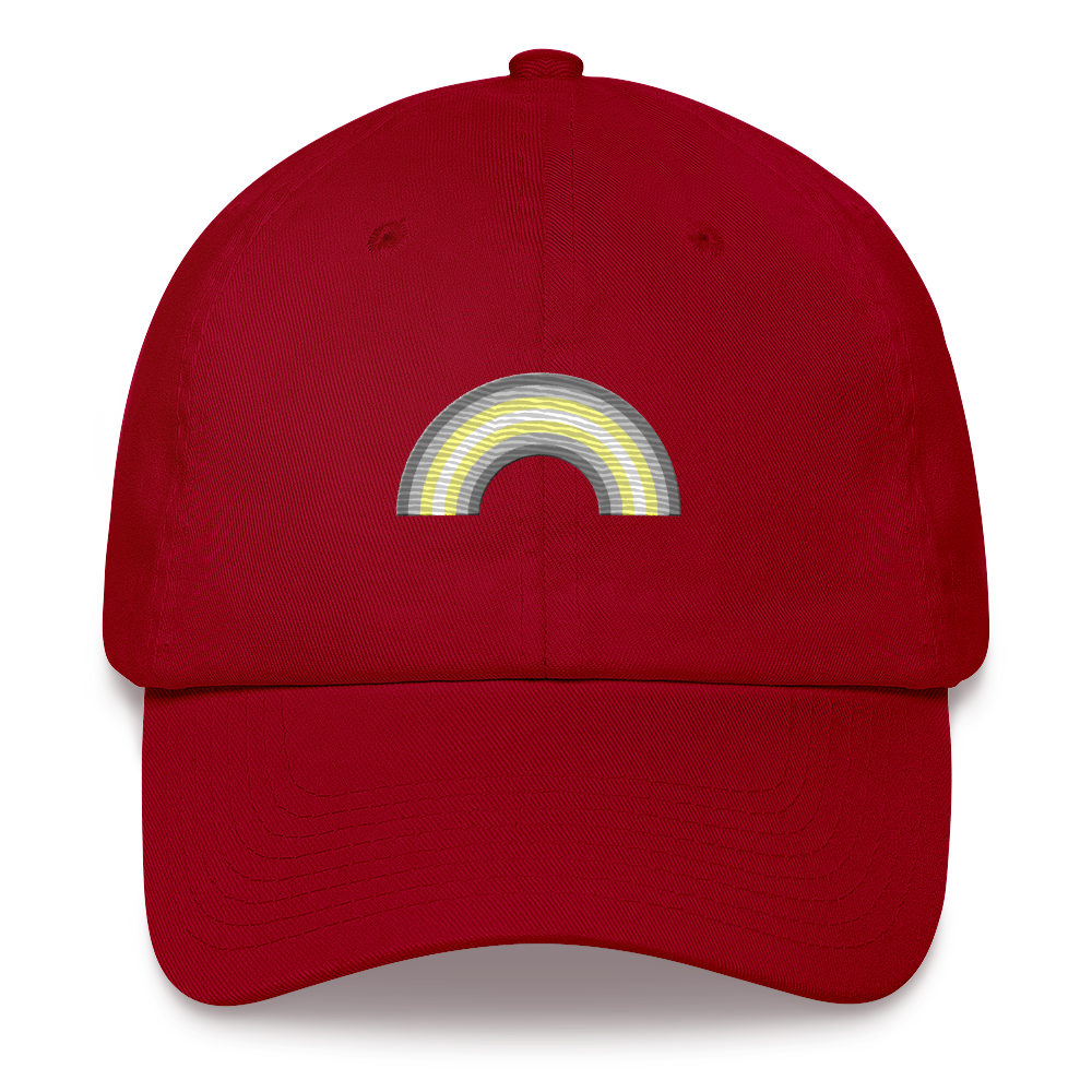 Embroidered Demigender Rainbow Hat: Pride Flag LGBTQ+ Design