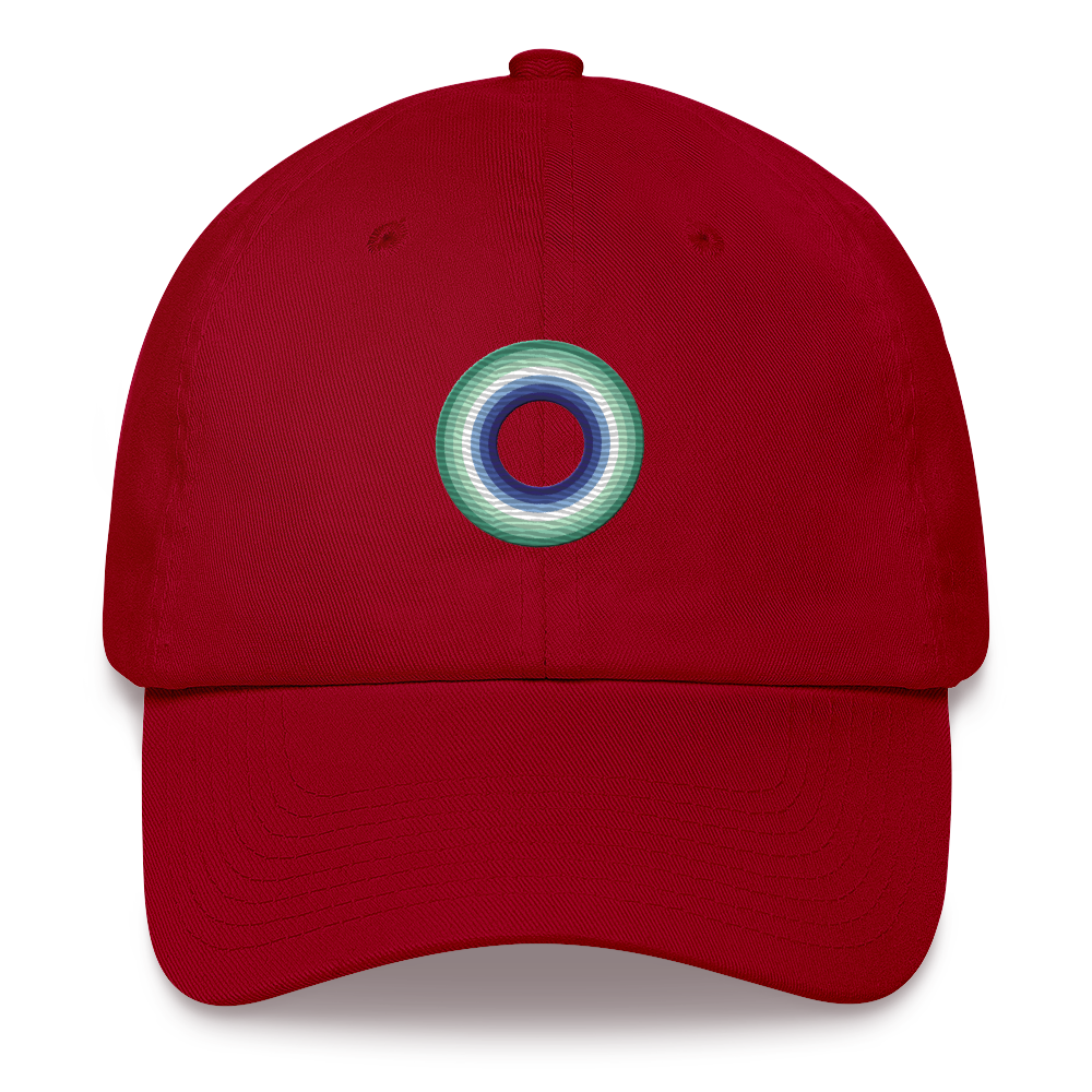 Embroidered Hat: Gay Pride Ring Emblem Design