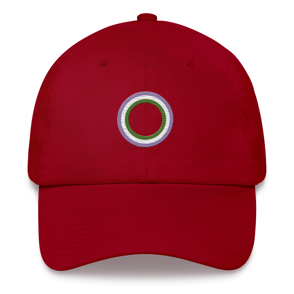 Embroidered Hat: Genderqueer Pride Ring Emblem Design