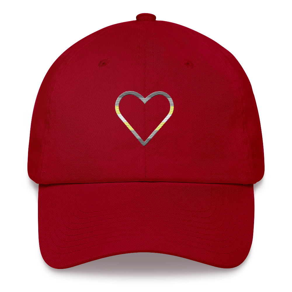 Demigender Heart Hat: Embroidered Pride Cap