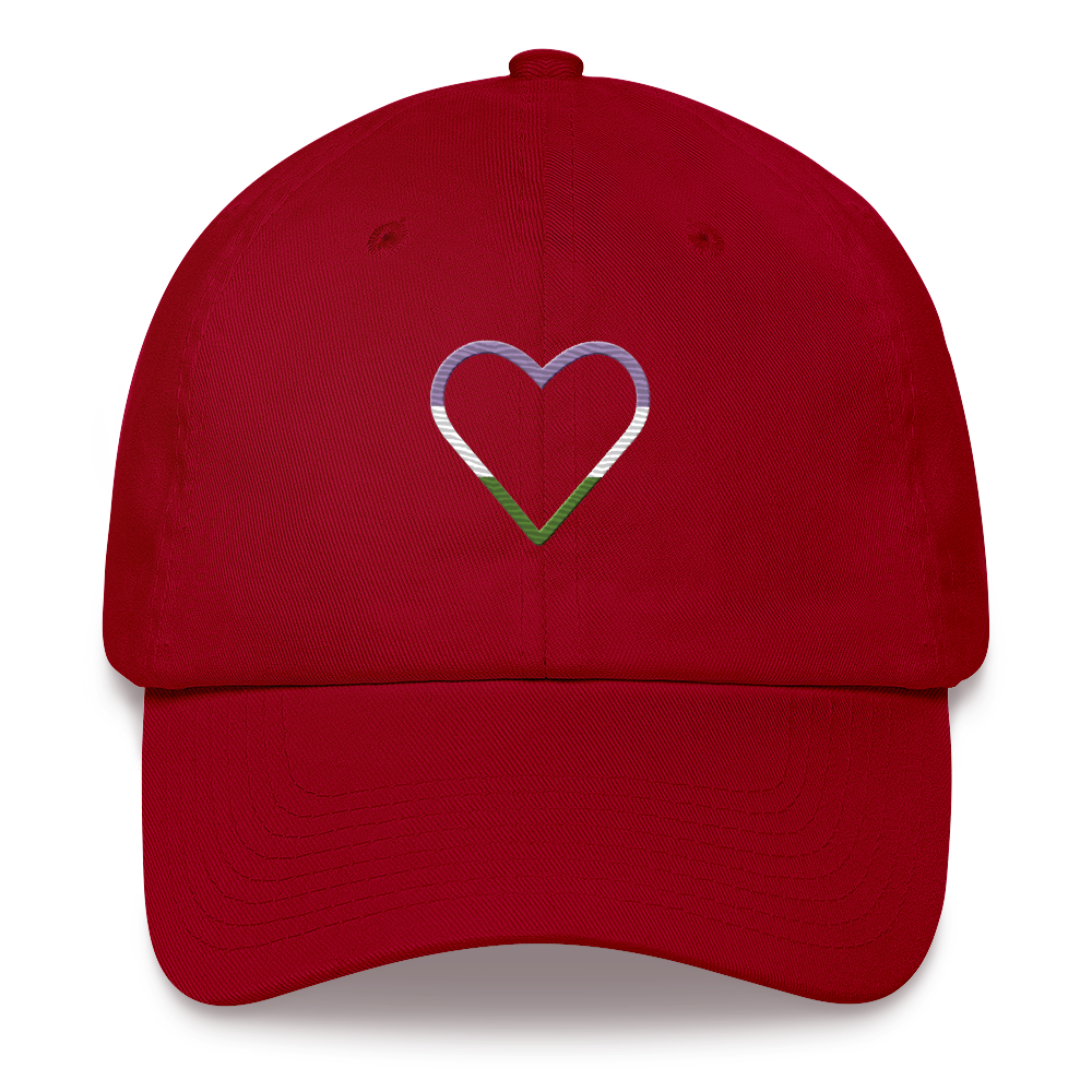 Genderqueer Heart Hat: Embroidered Pride Cap