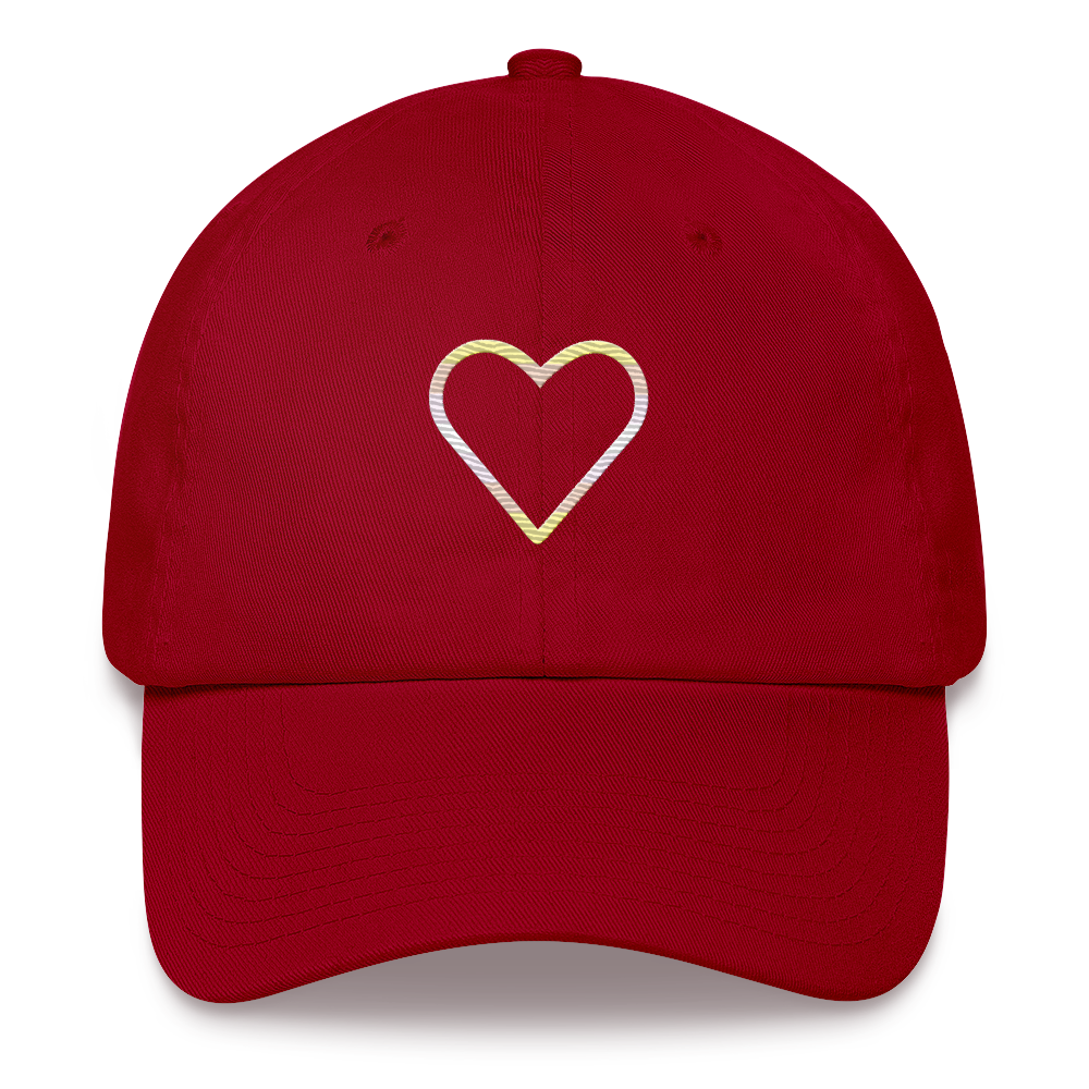 Pangender Heart Hat: Embroidered Pride Cap