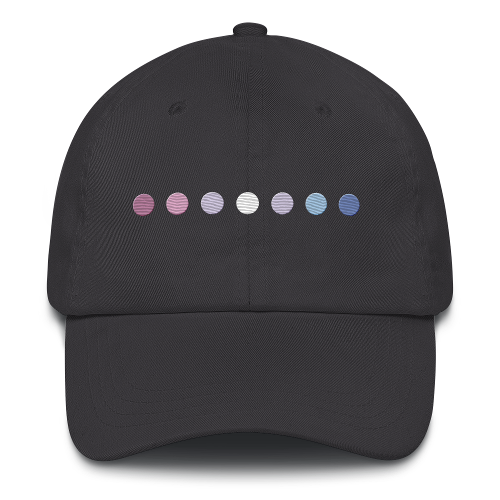Embroidered Bigender Hat: Pride Flag Horizontal Circle Design
