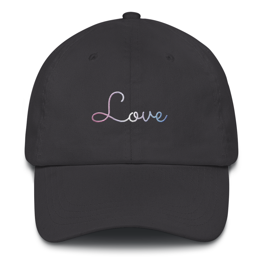 Bigender Love Script Hat: Elegantly Embroidered Pride Cap