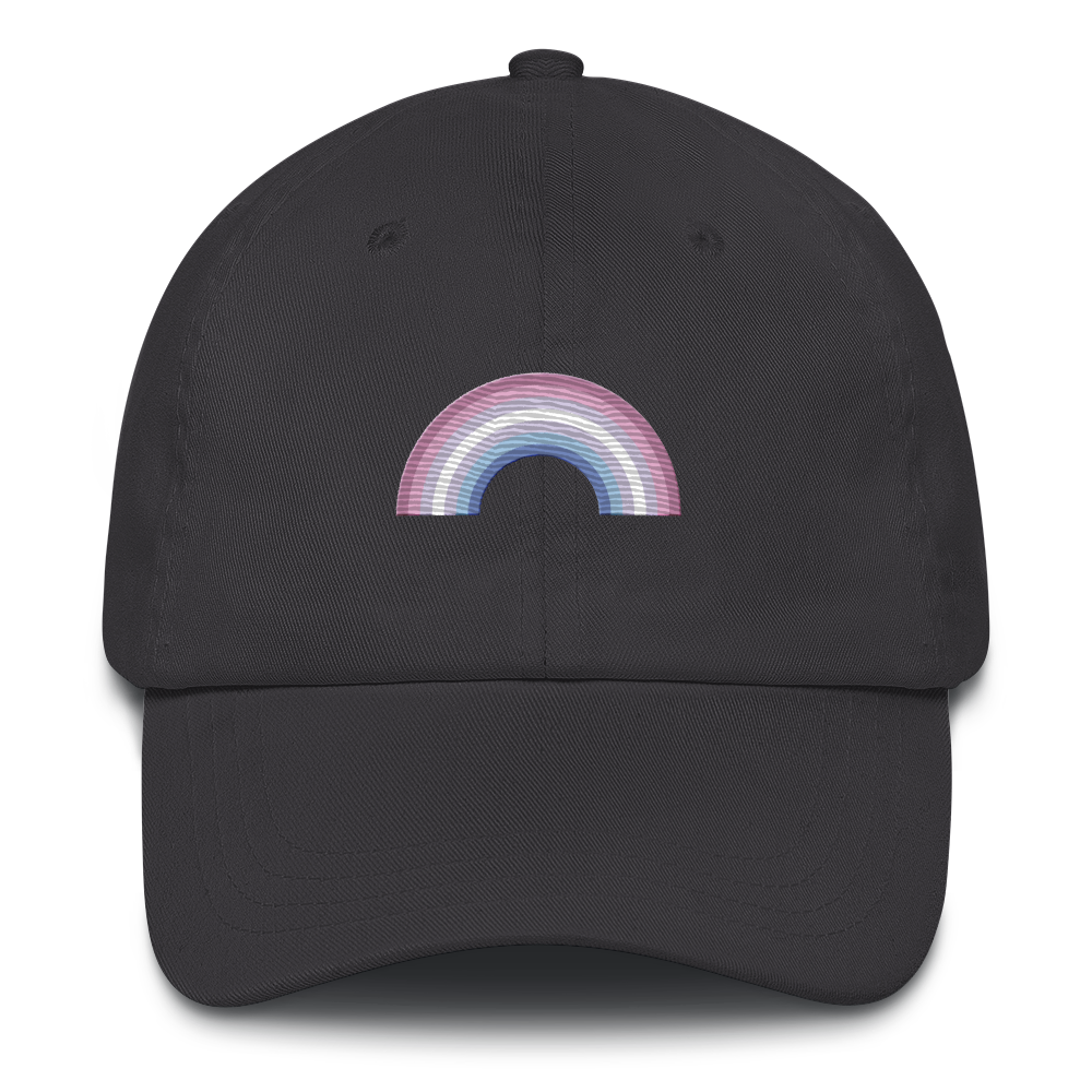 Embroidered Bigender Rainbow Hat: Pride Flag LGBTQ+ Design