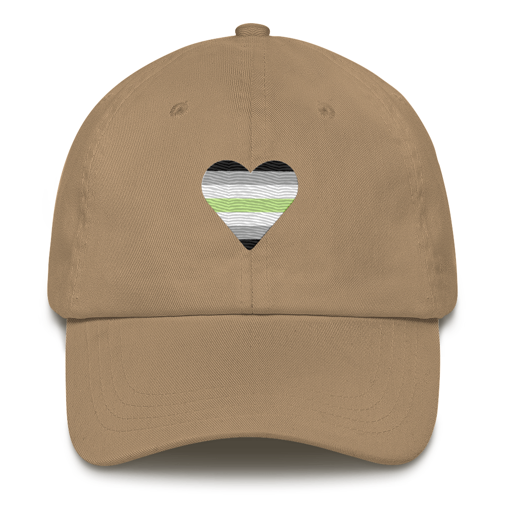 Agender Flag Embroidered Heart Hat: Celebratory LGBTQ+ Pride Design