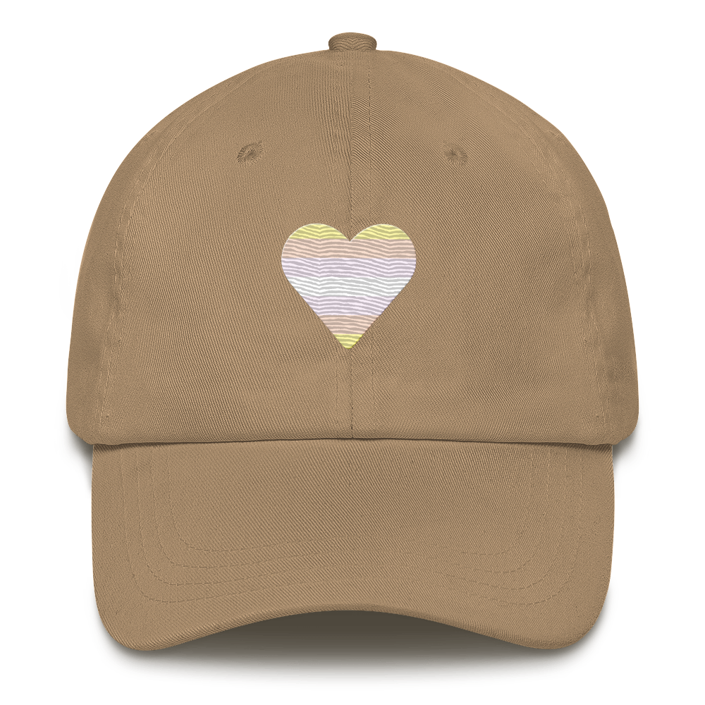Pangender Flag Embroidered Heart Hat: Celebratory LGBTQ+ Pride Design