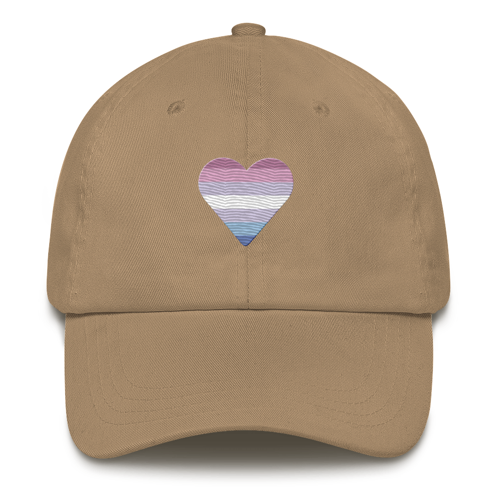 Bigender Flag Embroidered Heart Hat: Celebratory LGBTQ+ Pride Design