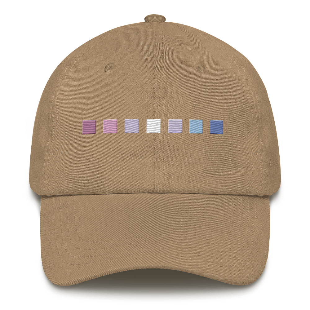 Embroidered Bigender Hat: Pride Flag Horizontal Square Design