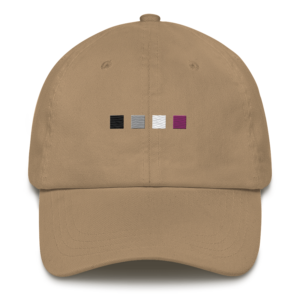 Embroidered Asexual Hat: Pride Flag Horizontal Square Design