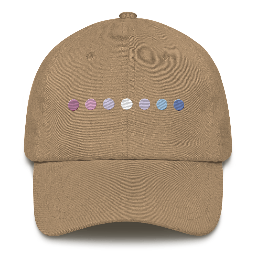 Embroidered Bigender Hat: Pride Flag Horizontal Circle Design