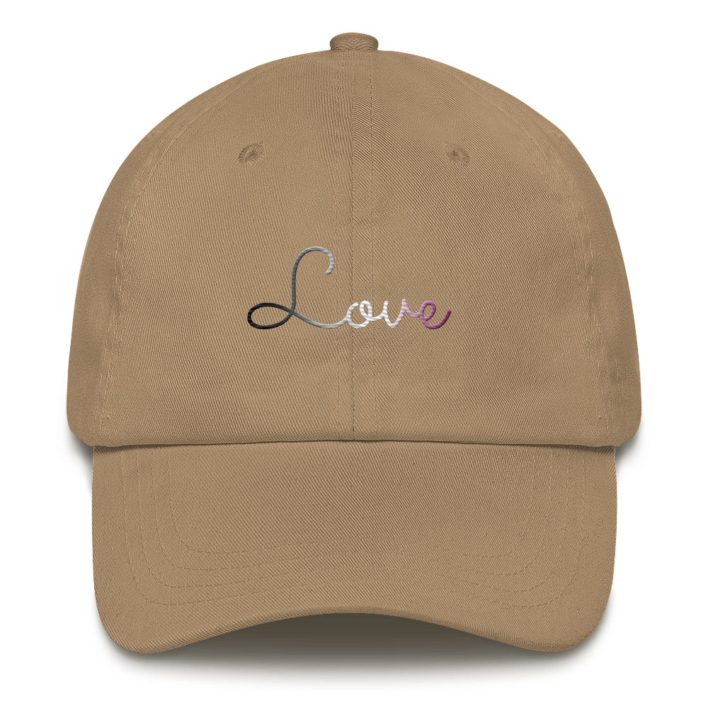 Asexual Love Script Hat: Elegantly Embroidered Pride Cap