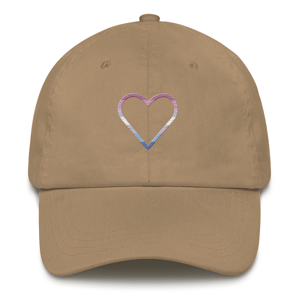 Bigender Heart Hat: Embroidered Pride Cap