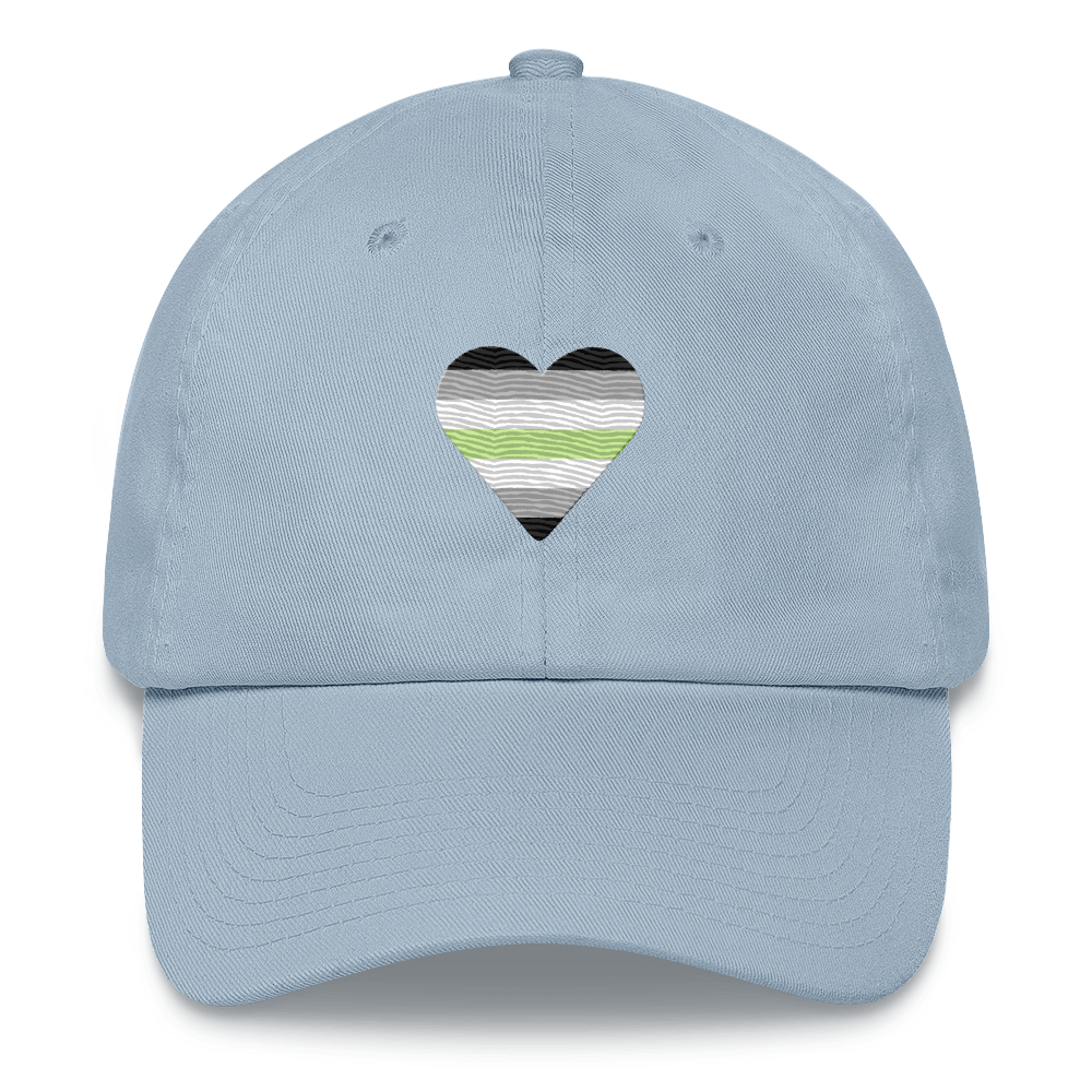 Agender Flag Embroidered Heart Hat: Celebratory LGBTQ+ Pride Design