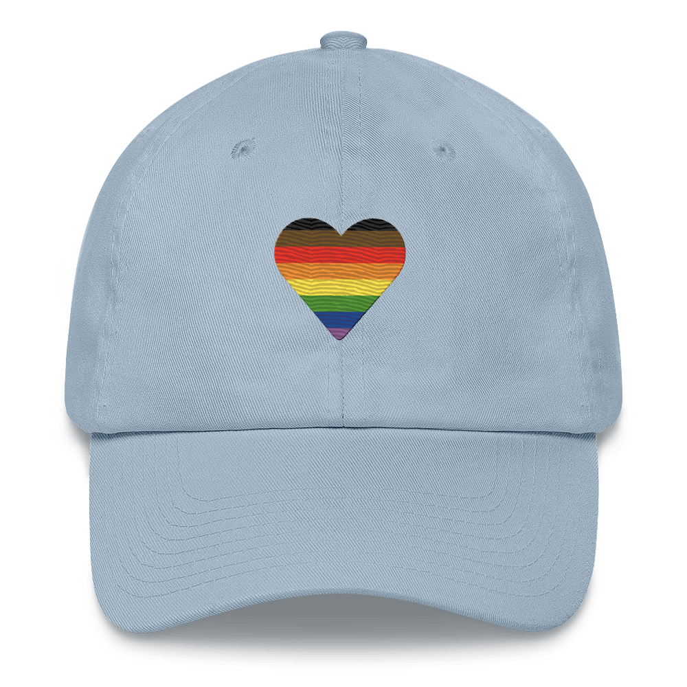 Philly Pride Flag Embroidered Heart Hat: Celebratory LGBTQ+ Pride Design
