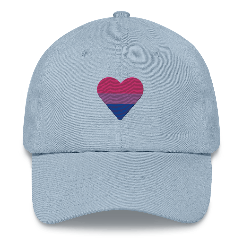Bisexual Flag Embroidered Heart Hat: Celebratory LGBTQ+ Pride Design