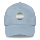 Demigender Flag Embroidered Circle Cap: Celebratory LGBTQ+ Pride Design