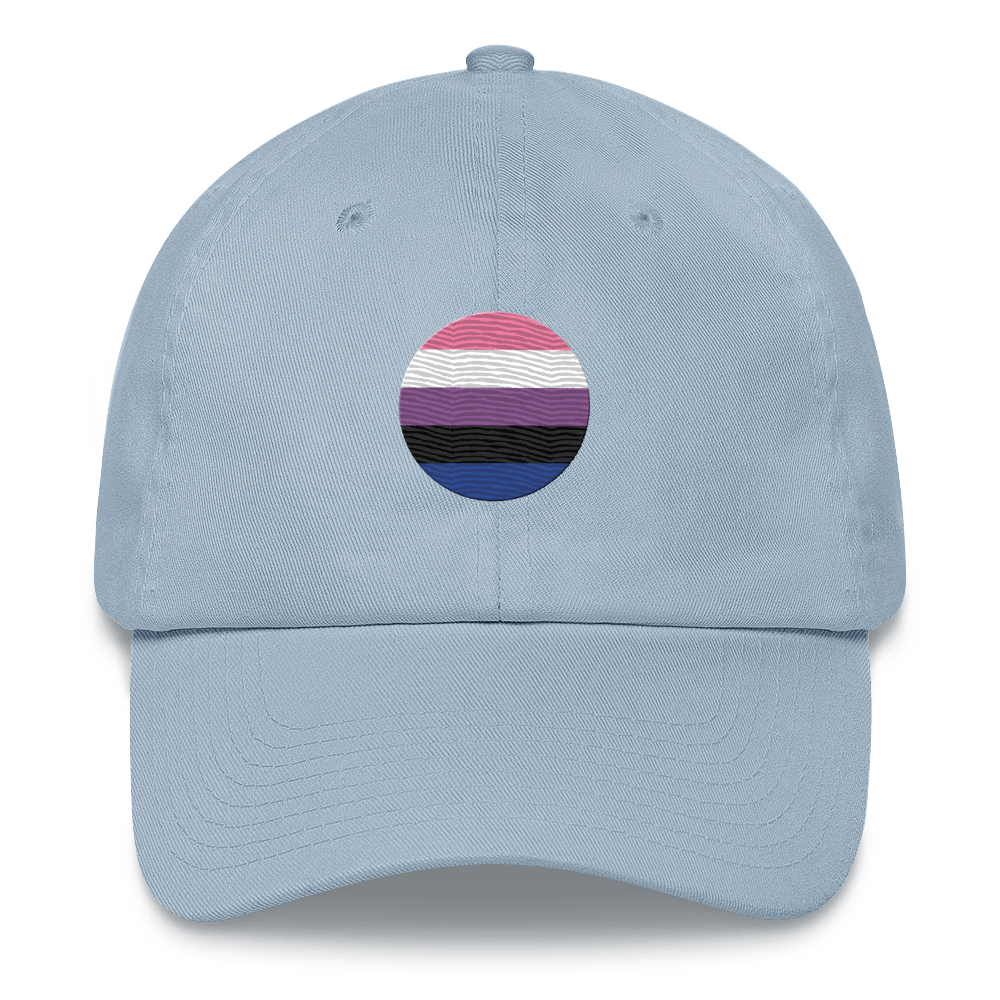 Genderfluid Flag Embroidered Circle Cap: Celebratory LGBTQ+ Pride Design
