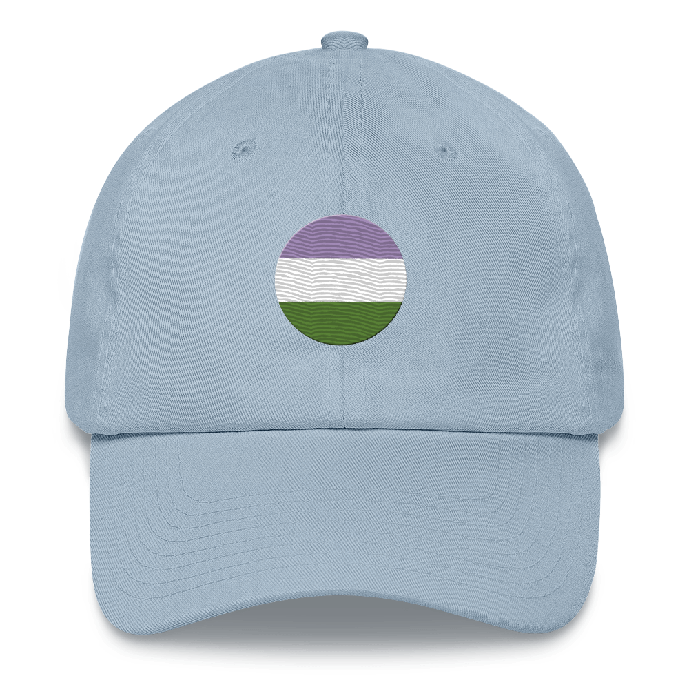 Genderqueer Flag Embroidered Circle Cap: Celebratory LGBTQ+ Pride Design