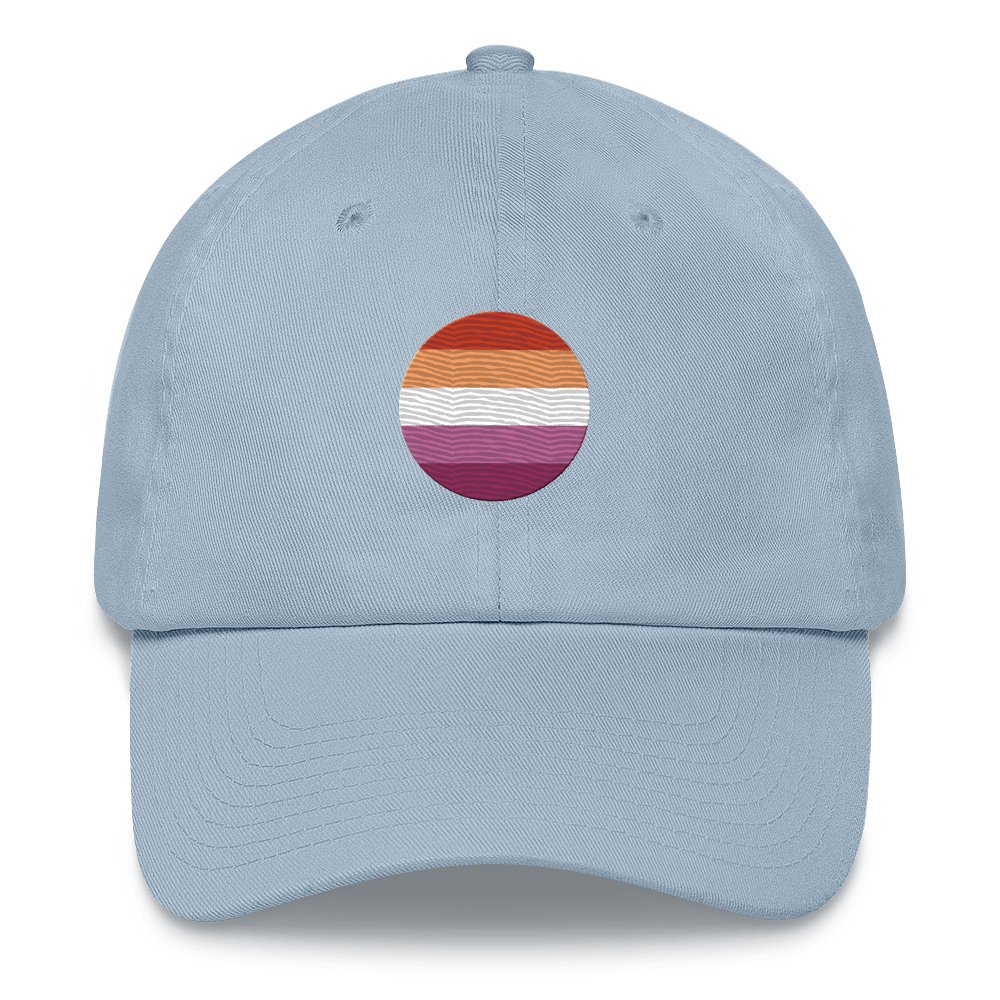 Lesbian Flag Embroidered Circle Cap: Celebratory LGBTQ+ Pride Design