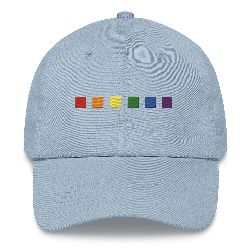 Embroidered Pride Hat: Pride Flag Horizontal Square Design