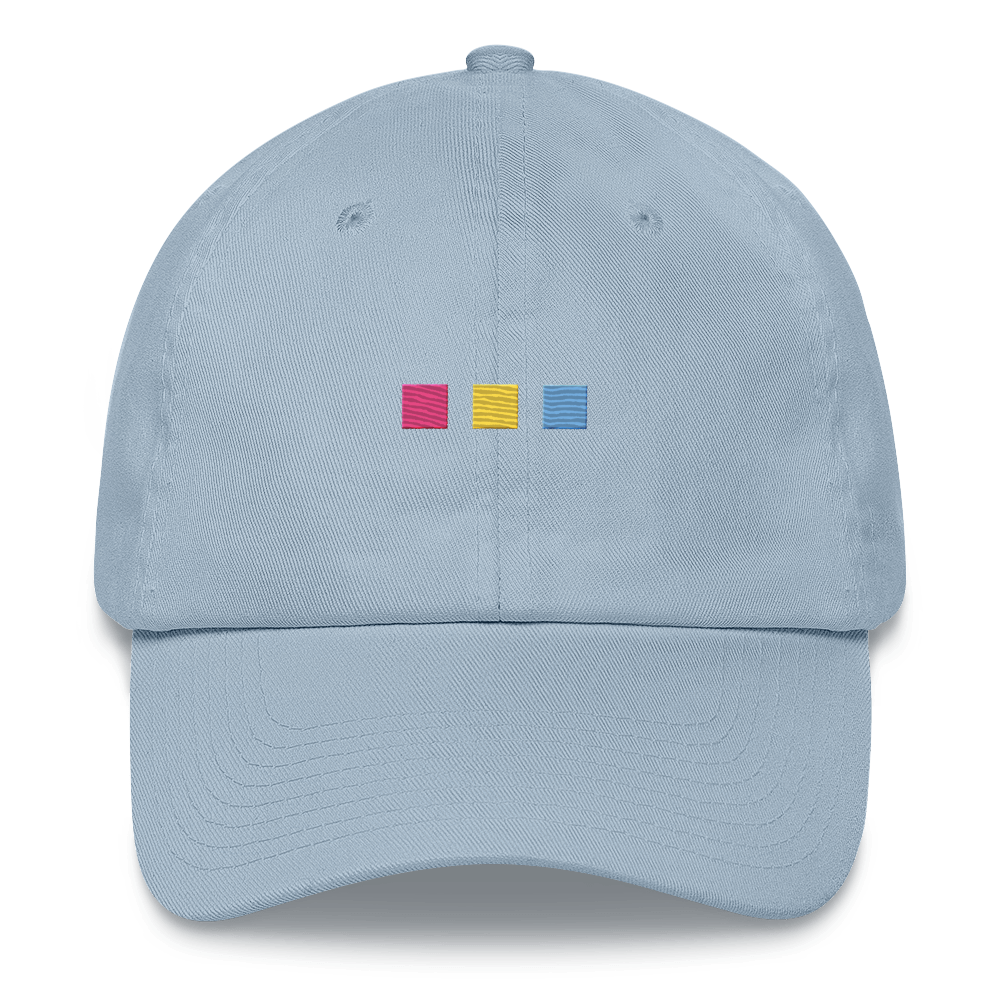 Embroidered Pansexual Hat: Pride Flag Horizontal Square Design