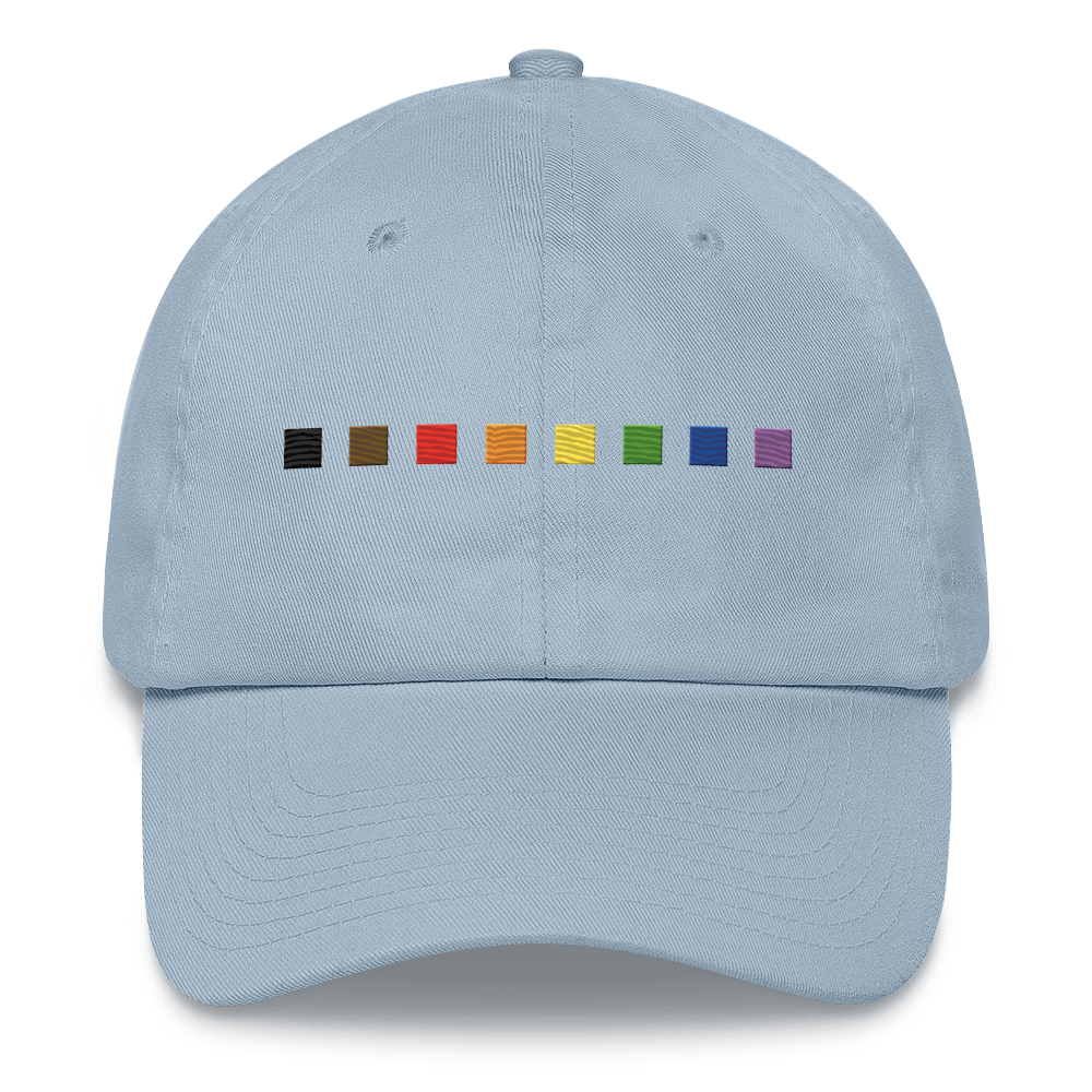 Embroidered Philly Pride Hat: Pride Flag Horizontal Square Design