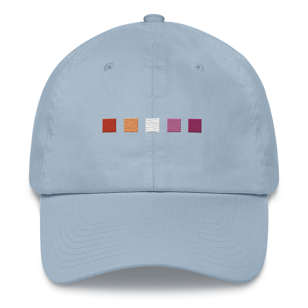 Embroidered Lesbian Hat: Pride Flag Horizontal Square Design