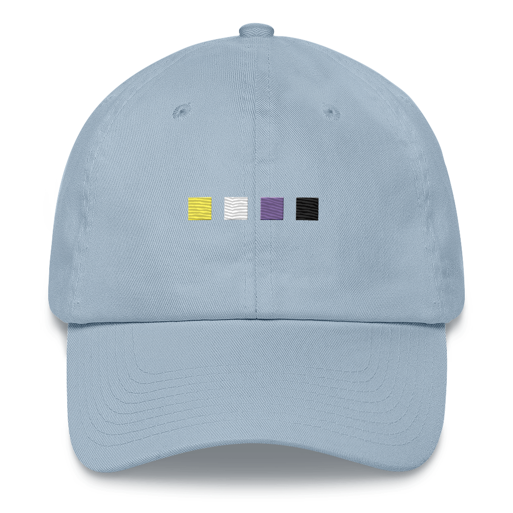 Embroidered Nonbinary Hat: Pride Flag Horizontal Square Design