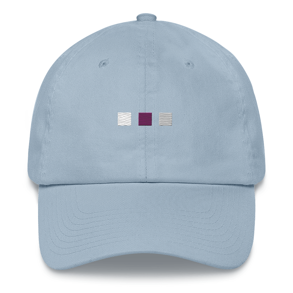 Embroidered Demisexual Hat: Pride Flag Horizontal Square Design