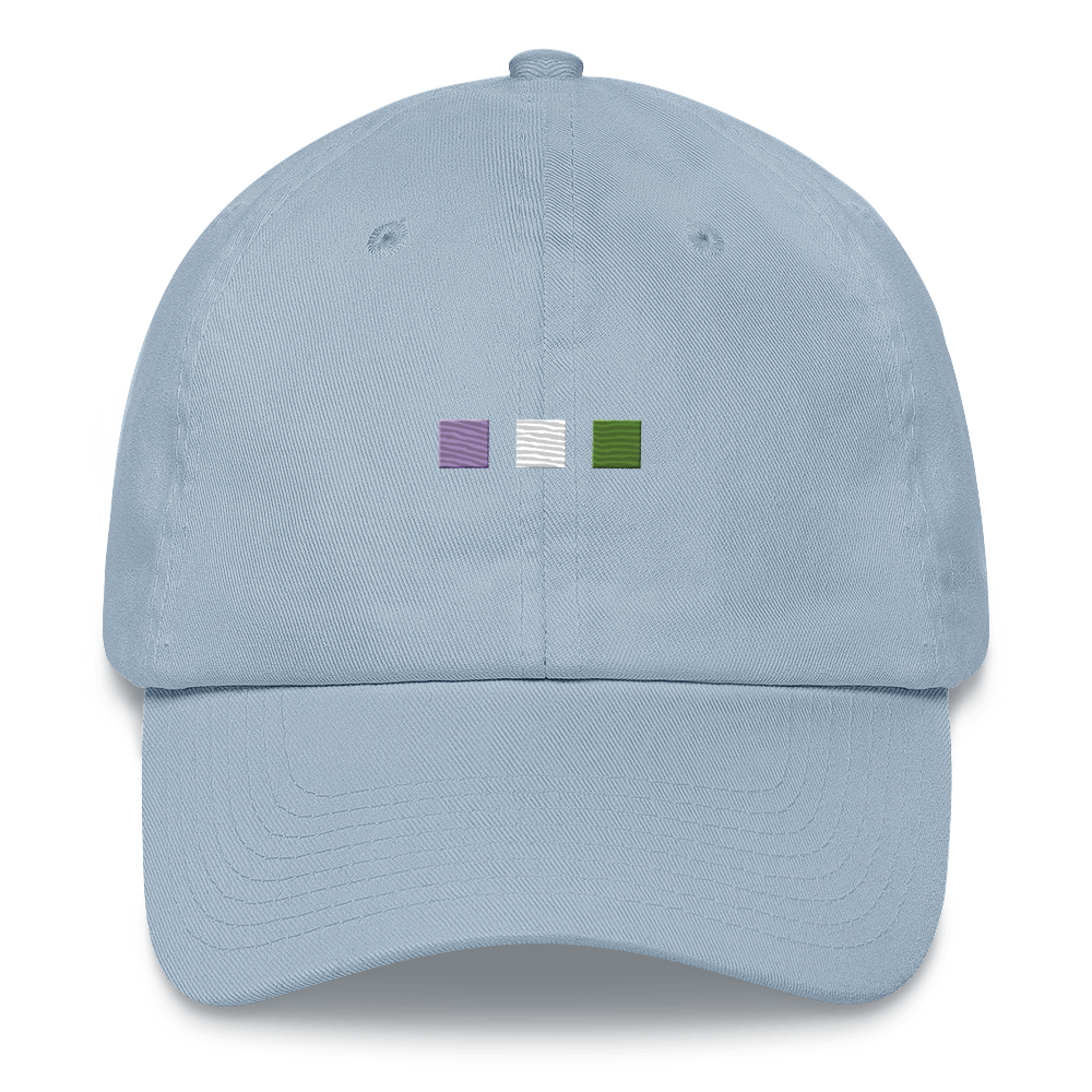 Embroidered Genderqueer Hat: Pride Flag Horizontal Square Design