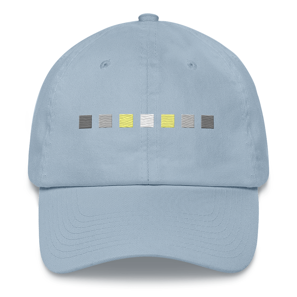 Embroidered Demigender Hat: Pride Flag Horizontal Square Design