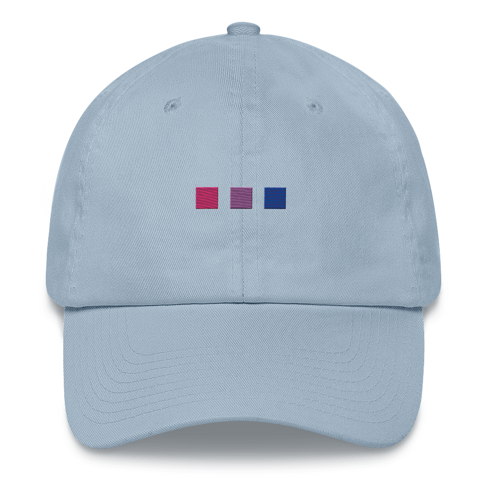 Embroidered Bisexual Hat: Pride Flag Horizontal Square Design