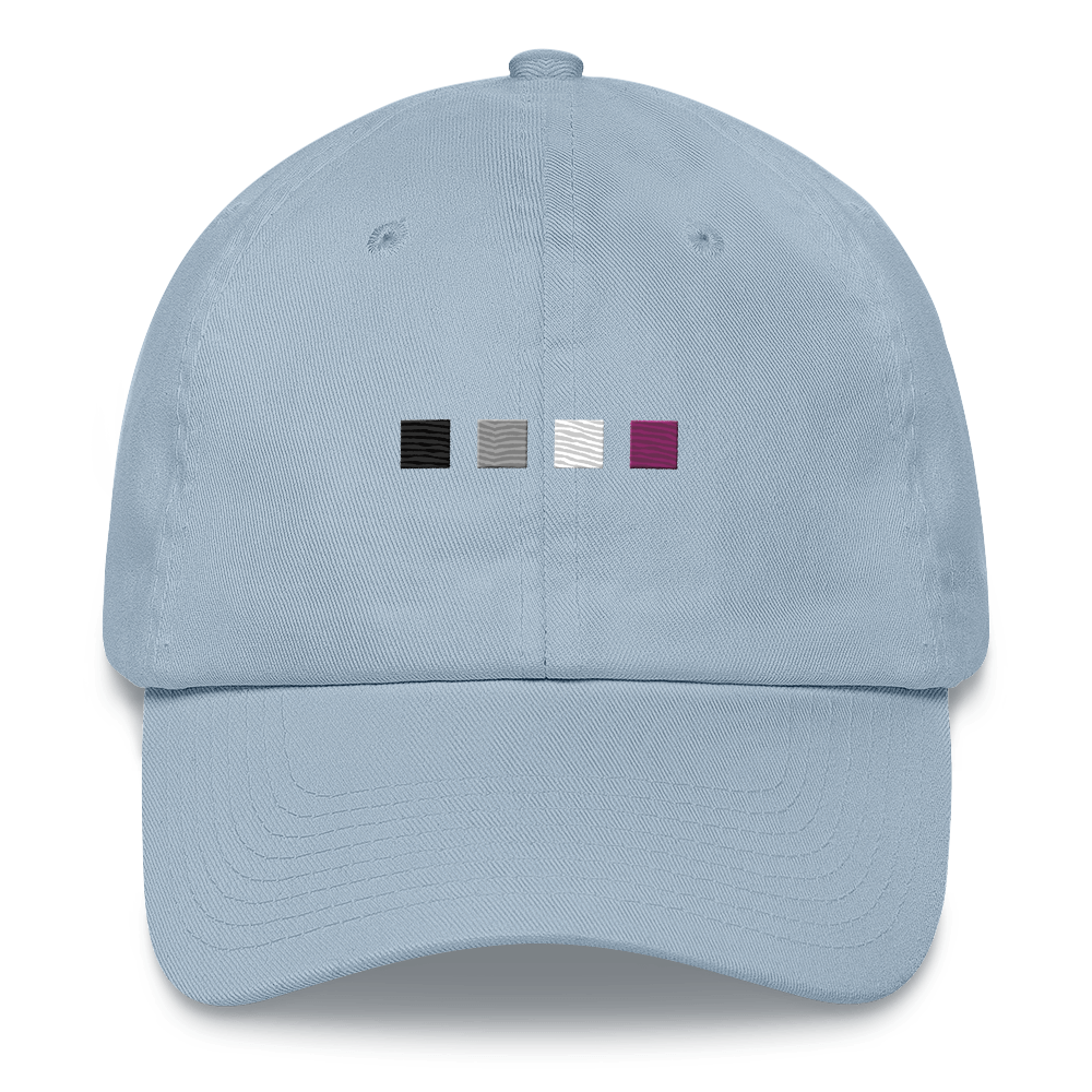 Embroidered Asexual Hat: Pride Flag Horizontal Square Design