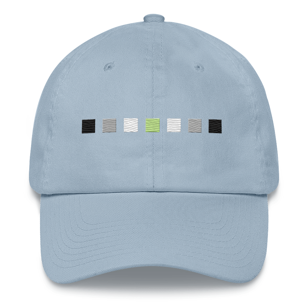 Embroidered Agender Hat: Pride Flag Horizontal Square Design